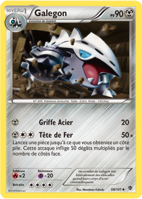 Carte Pokémon Galegon 58/101 Peu commune Explosion Plasma