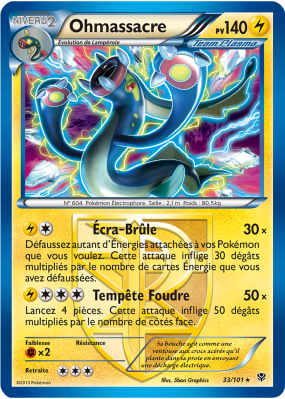 Carte Pokémon Ohmassacre 33/101 Holographique Explosion Plasma