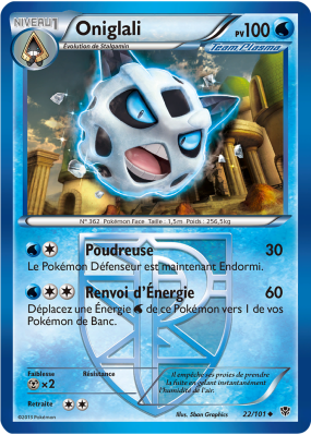 Carte Pokémon Oniglali 22/101 Peu commune Explosion Plasma