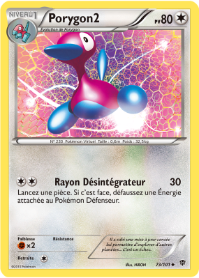 Carte Pokémon Porygon2 73/101 Peu commune Explosion Plasma