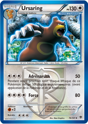 Carte Pokémon Ursaring 76/101 Peu commune Explosion Plasma