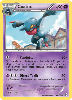 Carte Pokémon Coatox 66/149 Rare Frontières Franchies