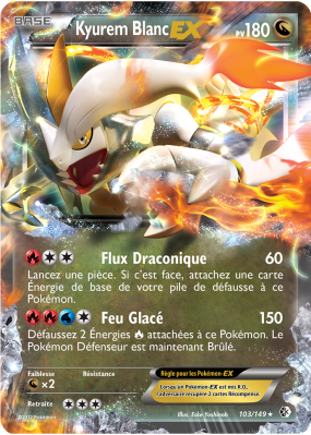 Carte Pokémon Kyurem Blanc-EX 103/149 Ultra Rare Frontières Franchies