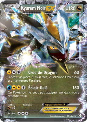 Carte Pokémon Kyurem Noir-EX 101/149 Ultra Rare Frontières Franchies