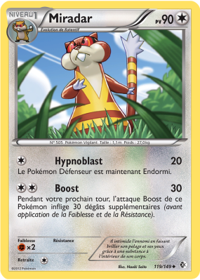 Carte Pokémon Miradar 119/149 Peu commune Frontières Franchies