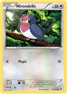 Carte Pokémon Nirondelle 112/149 Commune Frontières Franchies