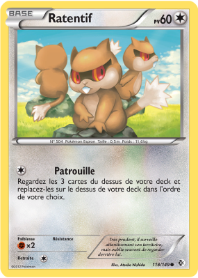 Carte Pokémon Ratentif 118/149 Commune Frontières Franchies