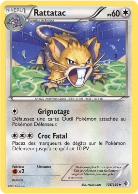 Carte Pokémon Rattatac 105/149 Peu commune Frontières Franchies