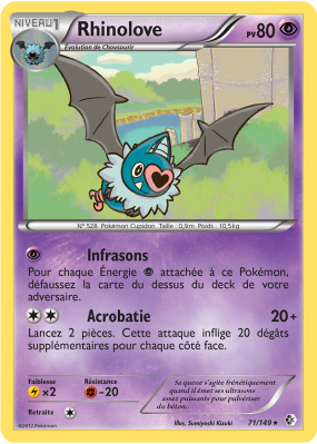 Carte Pokémon Rhinolove 71/149 Rare Frontières Franchies