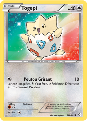 Carte Pokémon Togepi 110/149 Commune Frontières Franchies