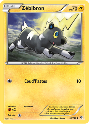 Carte Pokémon Zébibron 56/149 Commune Frontières Franchies
