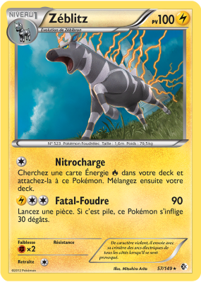 Carte Pokémon Zéblitz 57/149 Holographique Frontières Franchies