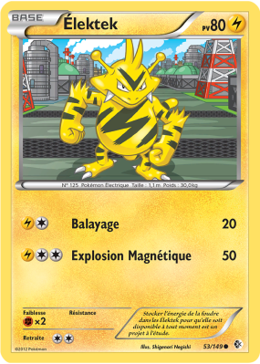 Carte Pokémon Élektek 53/149 Commune Frontières Franchies