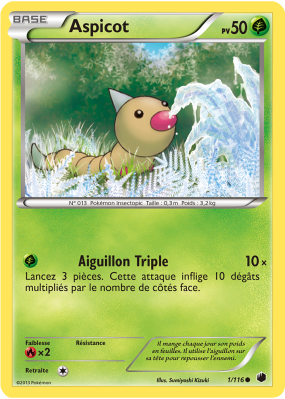Carte Pokémon Aspicot 1/116 Commune Glaciation Plasma