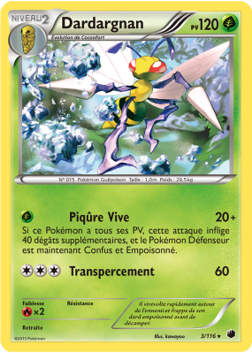 Carte Pokémon Dardargnan 3/116 Rare Glaciation Plasma