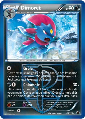 Carte Pokémon Dimoret 66/116 Rare Glaciation Plasma