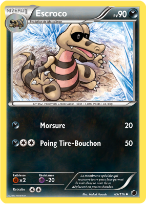 Carte Pokémon Escroco 69/116 Peu commune Glaciation Plasma