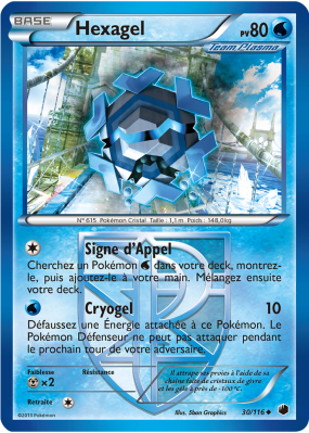 Carte Pokémon Hexagel 30/116 Peu commune Glaciation Plasma