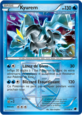 Carte Pokémon Kyurem 31/116 Holographique Glaciation Plasma