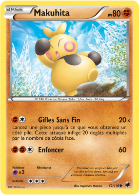 Carte Pokémon Makuhita 62/116 Commune Glaciation Plasma