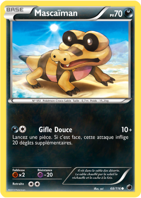 Carte Pokémon Mascaïman 68/116 Commune Glaciation Plasma
