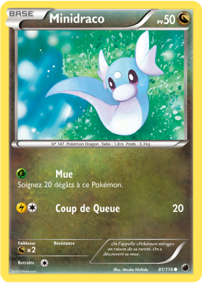 Carte Pokémon Minidraco 81/116 Commune Glaciation Plasma