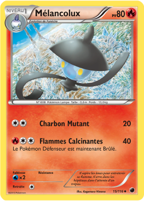 Carte Pokémon Mélancolux 15/116 Peu commune Glaciation Plasma