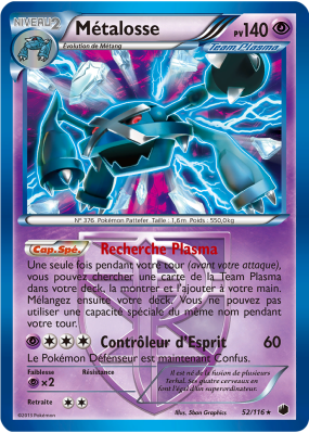 Carte Pokémon Métalosse 52/116 Holographique Glaciation Plasma