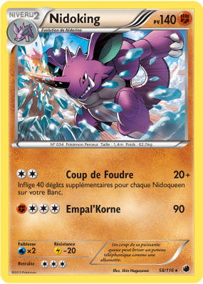 Carte Pokémon Nidoking 58/116 Rare Glaciation Plasma