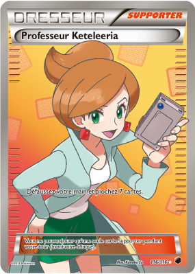 Carte Pokémon Professeur Keteleeria 116/116 Ultra Rare Glaciation Plasma