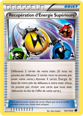 Carte Pokémon Récupération d'Énergie Supérieure 103/116 Peu commune Glaciation Plasma