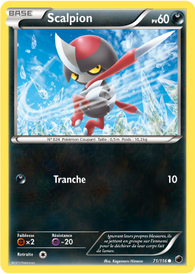 Carte Pokémon Scalpion 71/116 Commune Glaciation Plasma