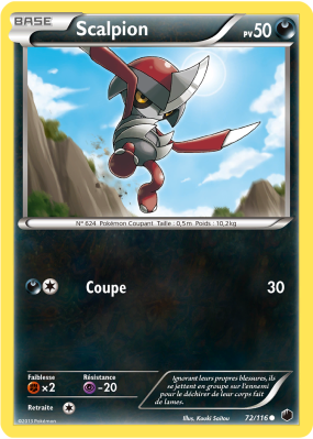Carte Pokémon Scalpion 72/116 Commune Glaciation Plasma