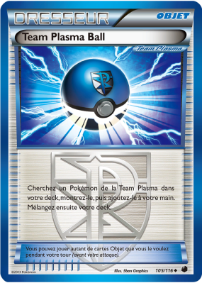 Carte Pokémon Team Plasma Ball 105/116 Peu commune Glaciation Plasma
