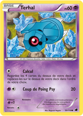 Carte Pokémon Terhal 50/116 Commune Glaciation Plasma