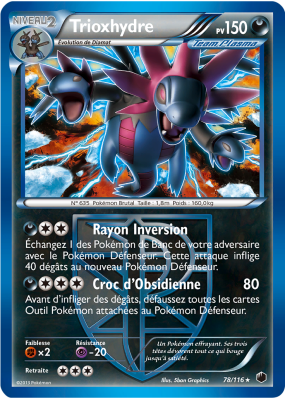 Carte Pokémon Trioxhydre 78/116 Holographique Glaciation Plasma