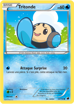 Carte Pokémon Tritonde 24/116 Commune Glaciation Plasma