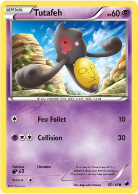 Carte Pokémon Tutafeh 55/116 Commune Glaciation Plasma