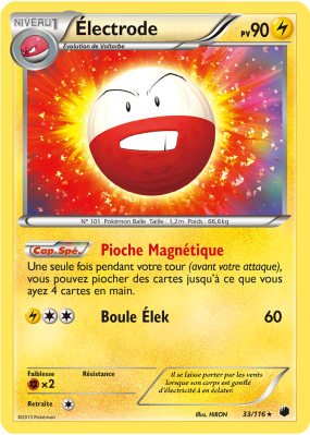 Carte Pokémon Électrode 33/116 Holographique Glaciation Plasma