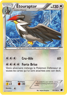 Carte Pokémon Étouraptor 97/116 Rare Glaciation Plasma