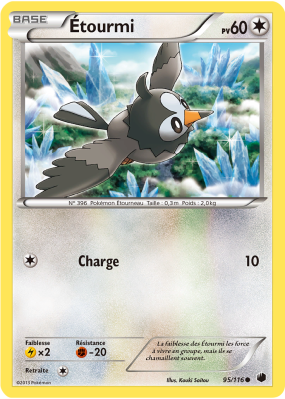 Carte Pokémon Étourmi 95/116 Commune Glaciation Plasma