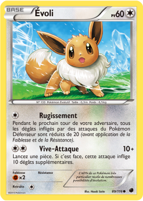 Carte Pokémon Évoli 89/116 Commune Glaciation Plasma