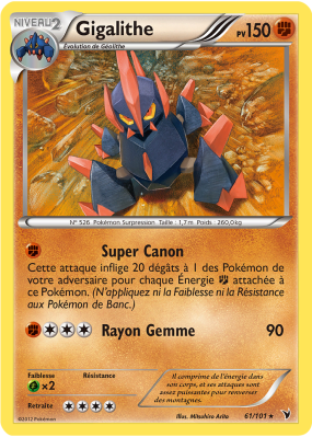 Carte Pokémon Gigalithe 61/101 Rare Nobles Victoires