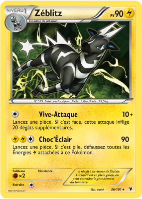 Carte Pokémon Zéblitz 36/101 Rare Nobles Victoires
