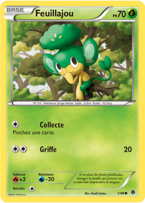 Carte Pokémon Feuillajou 1/95 Commune Pouvoirs Émergents
