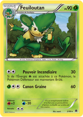 Carte Pokémon Feuiloutan 2/98 Rare Pouvoirs Émergents