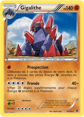 Carte Pokémon Gigalithe 53/98 Rare Pouvoirs Émergents