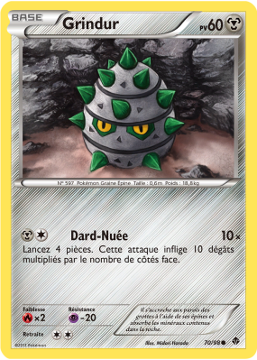 Carte Pokémon Grindur 70/98 Commune Pouvoirs Émergents