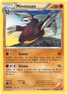 Carte Pokémon Minotaupe 57/98 Rare Pouvoirs Émergents