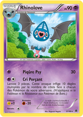 Carte Pokémon Rhinolove 37/98 Rare Pouvoirs Émergents